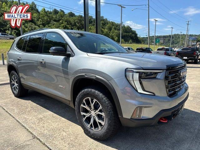 2026 GMC Acadia AT4 in Sterling Metallic — front three-quarter view