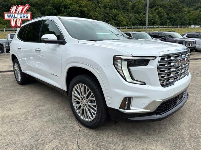 2026 GMC Acadia Denali in Summit White — front three-quarter view