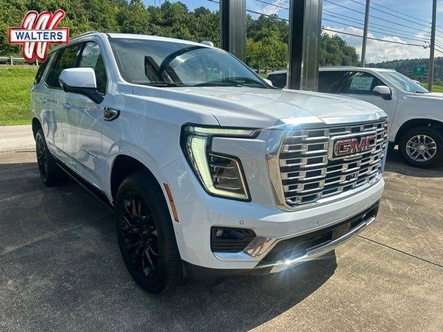 2026 GMC Yukon Denali in Glacier White Tricoat — front three-quarter view