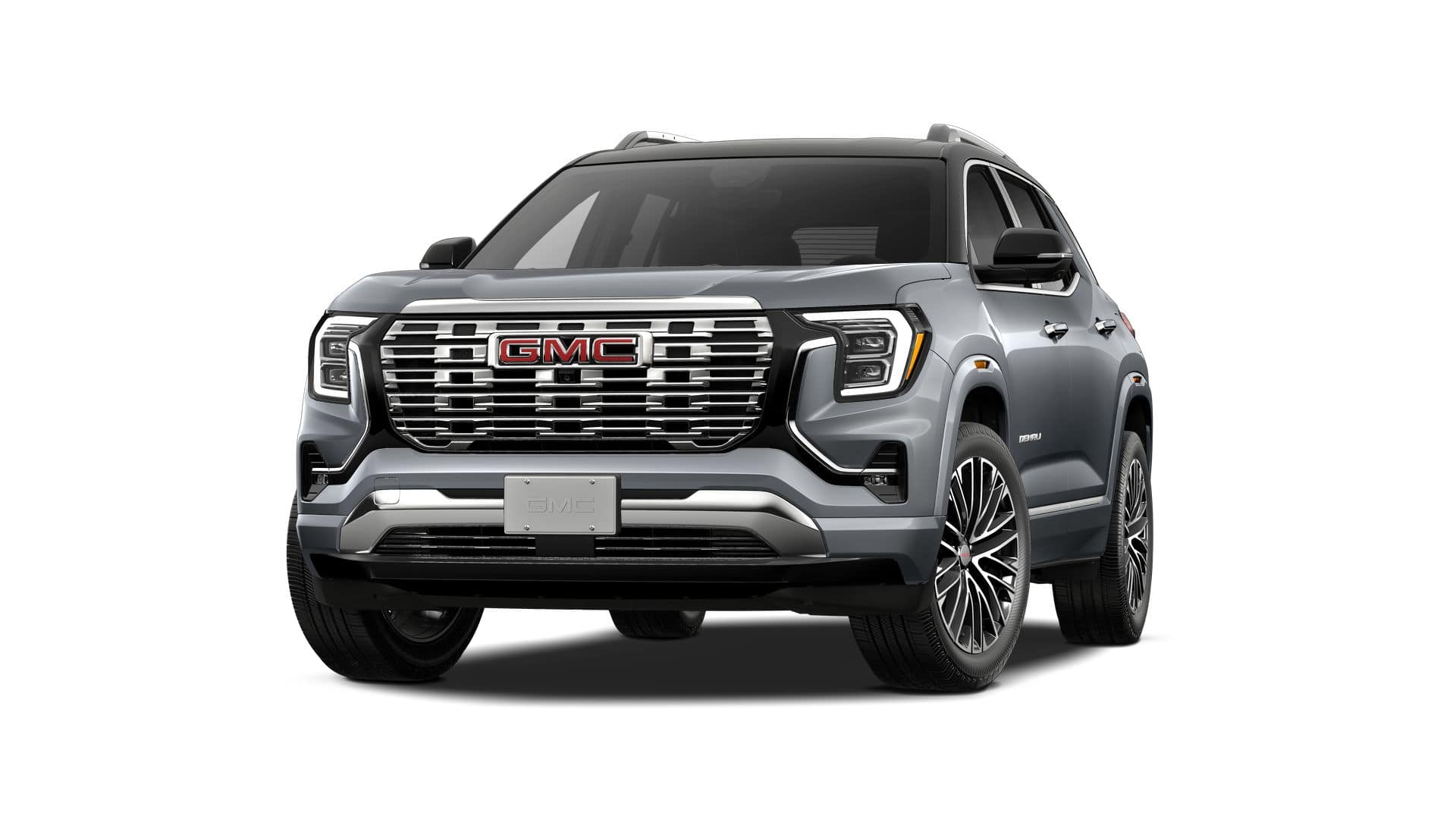 2027 GMC Terrain Denali in Sterling Metallic — front three-quarter view