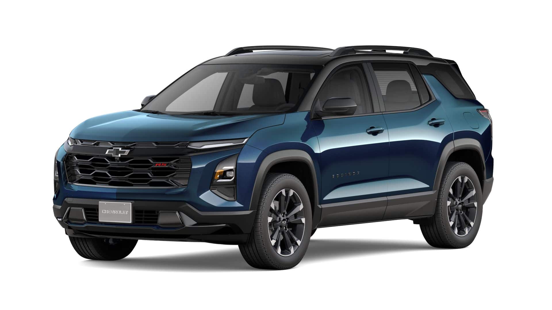 2027 Chevrolet Equinox RS in Lakeshore Blue Metallic — front three-quarter view