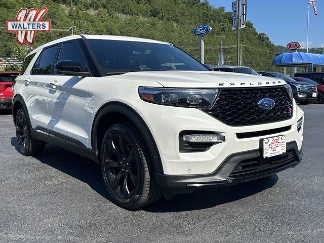 2022 Ford Explorer ST 4WD in Star White Metallic Tri-Coat — front three-quarter view