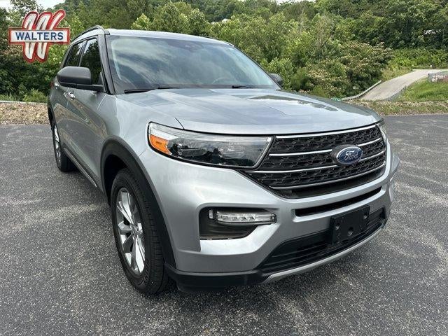 2022 Ford Explorer XLT 4WD in Iconic Silver Metallic — front three-quarter view