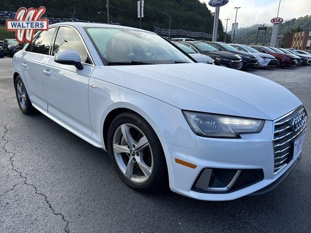 2019 Audi A4 Premium 45 TFSI quattro in Ibis White — front three-quarter view