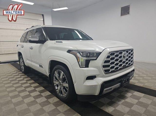 2026 Toyota Sequoia Capstone 4WD (Natl) in Wind Chill Pearl — front three-quarter view