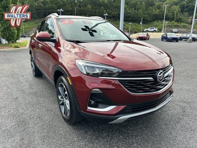 2023 Buick Encore GX Essence AWD in Cinnabar Metallic — front three-quarter view